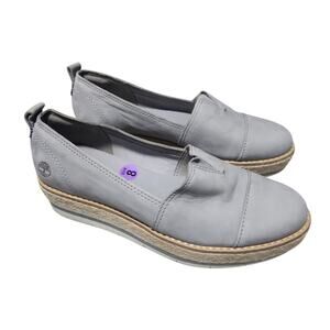 Timberland Women's Loafers Sandals Medium Grey Full Grain Leather Size 8